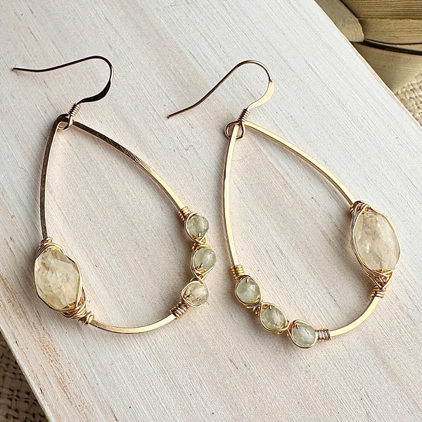 Rainbow Moonstone & Aquamarine Earrings 2
