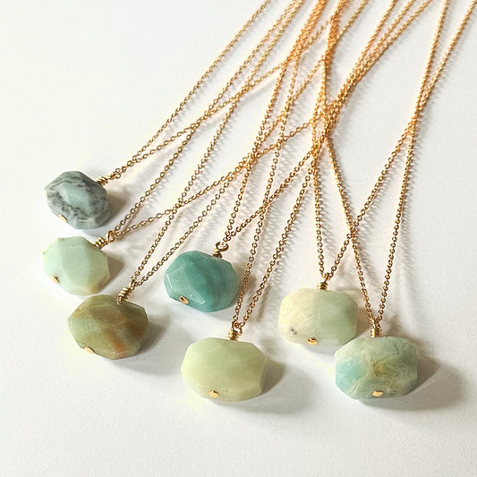 Amazonite Pendant Necklace 17 1/2"