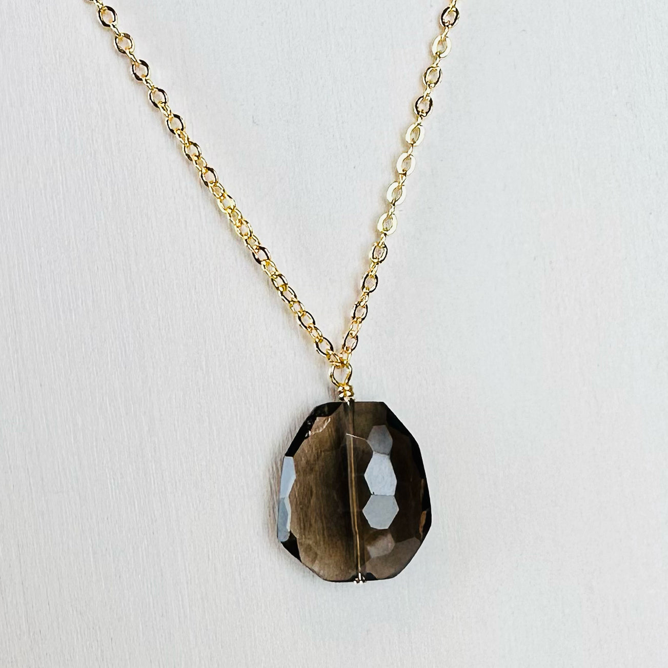 1/2" Smokey Quartz Pendant Necklace