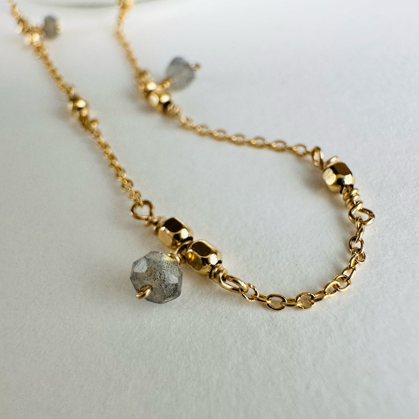 Tiny Labradorite Stone Necklace