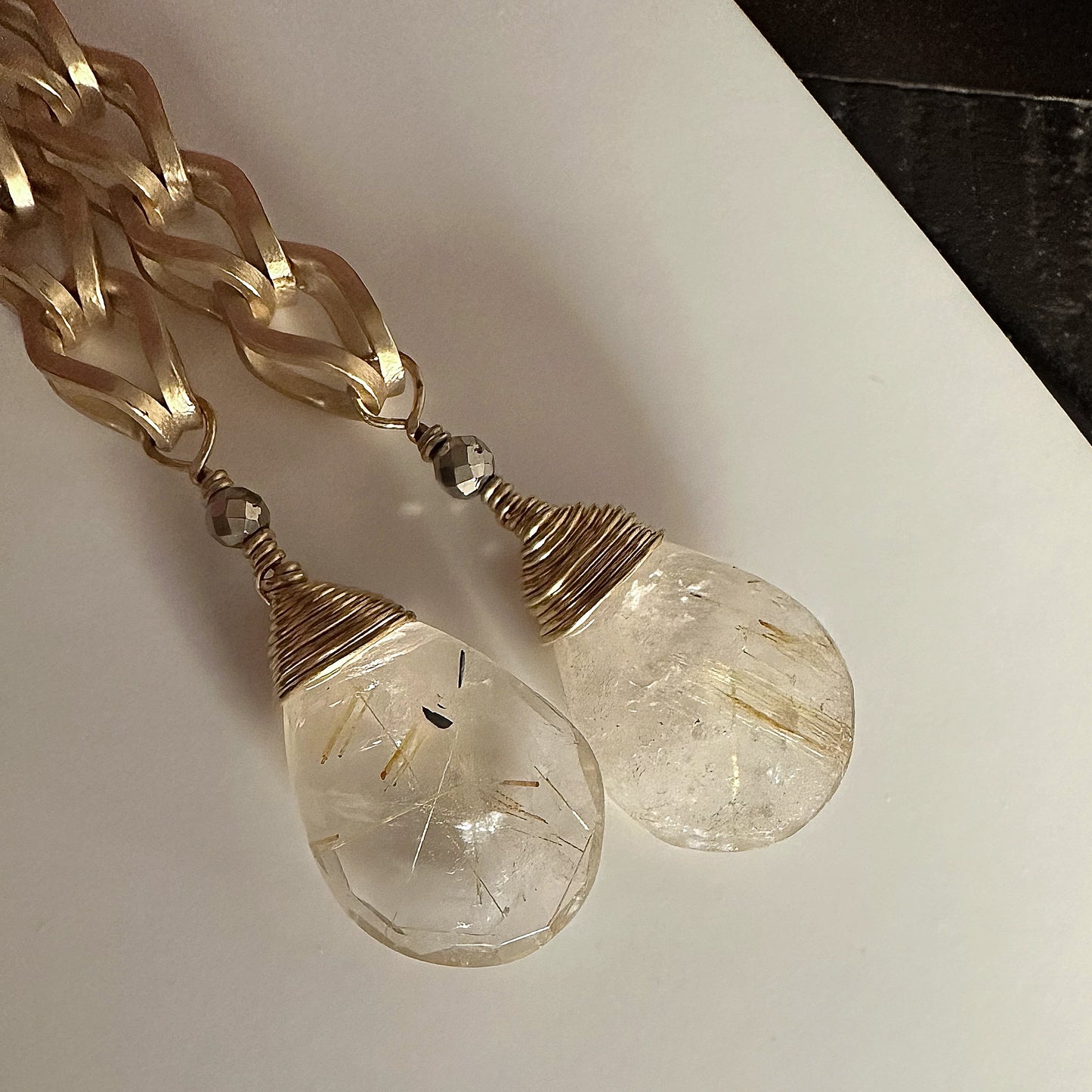 Golden Hour Rutile Quartz Earrings